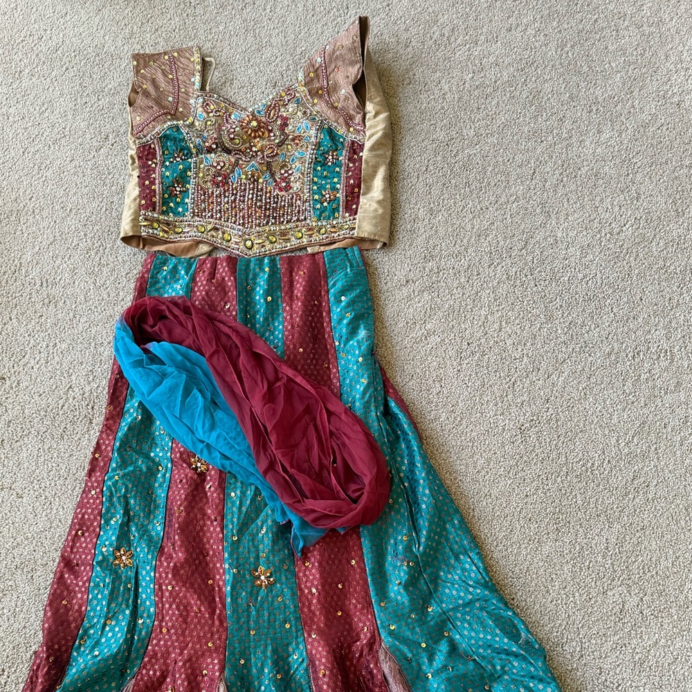 Elegant Multicolor Embellished Gown